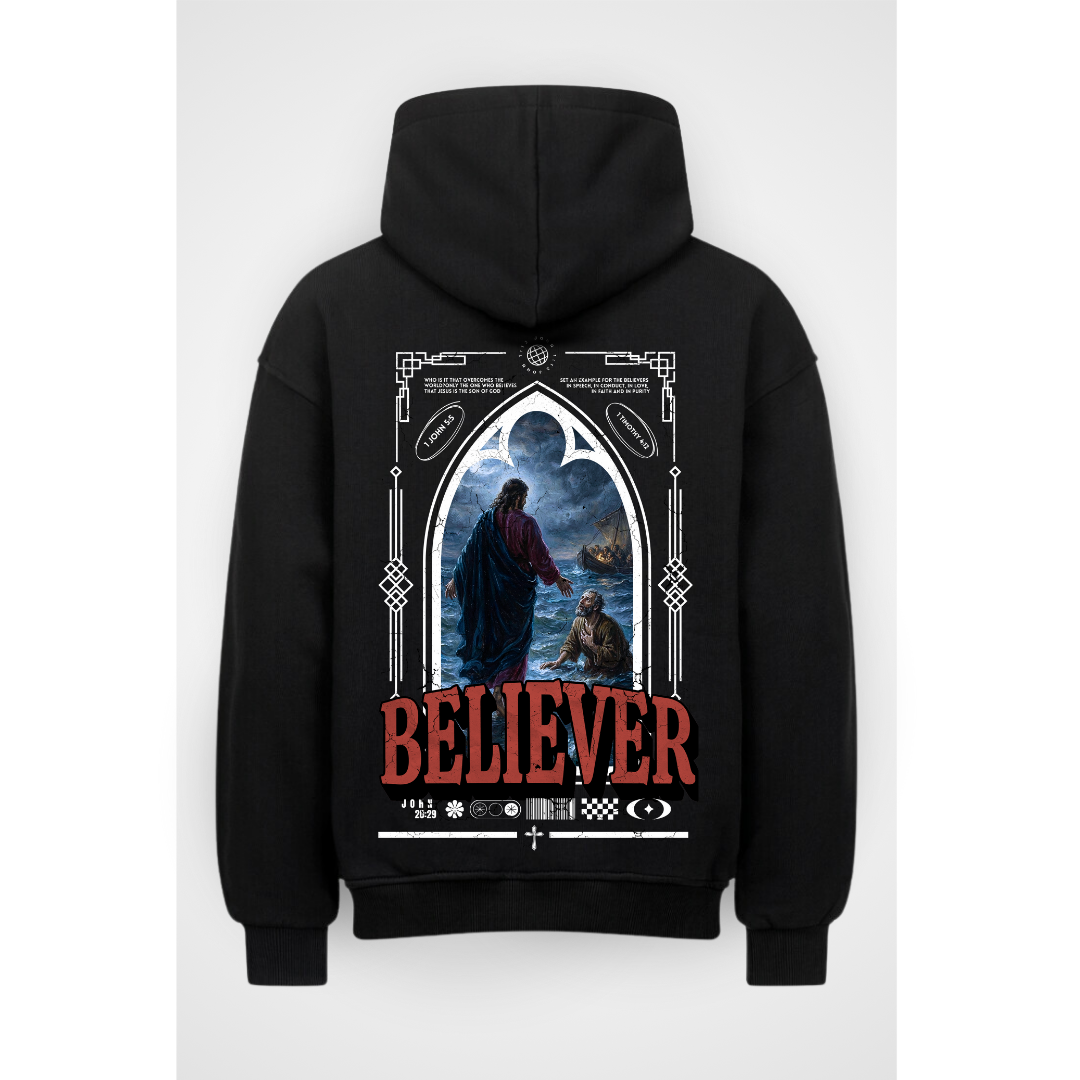 BELIEVER | Oversized Zipper Hoodie